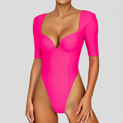 V-Neck Short Sleeve Bodysuit